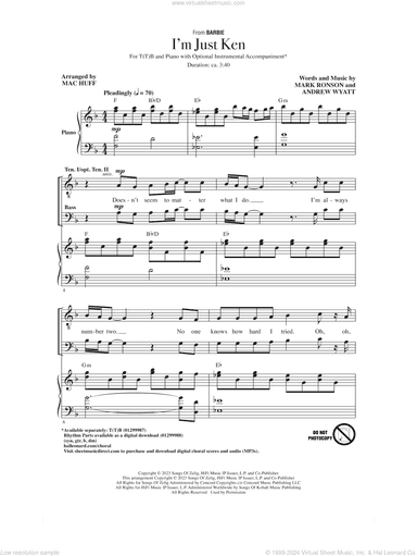 I'm Just Ken (from Barbie) (arr. Mac Huff)