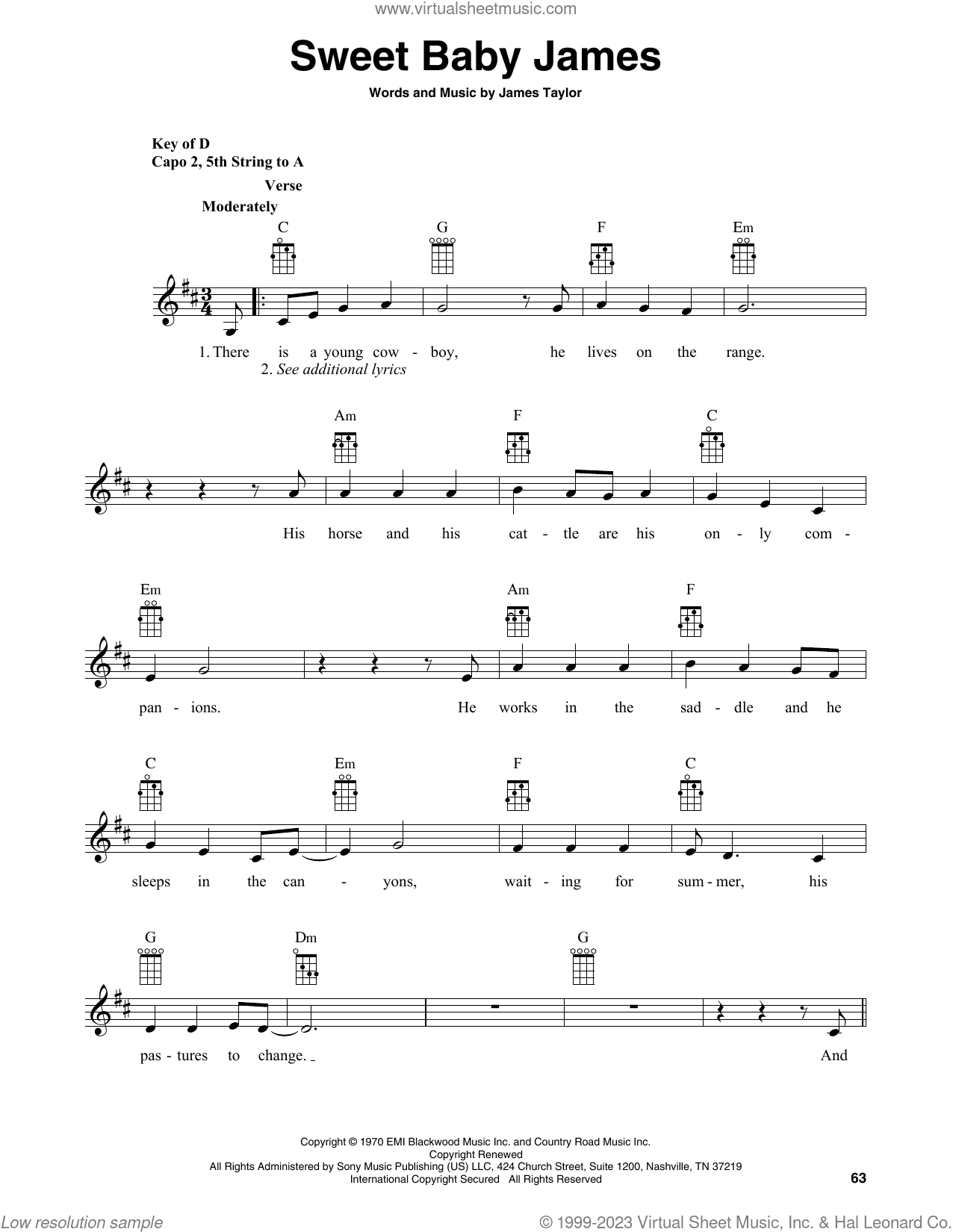 Sweet Baby James (arr. Fred Sokolow)