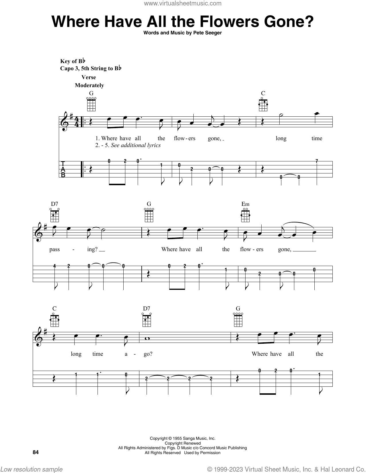 Where Have All The Flowers Gone? (arr. Fred Sokolow)