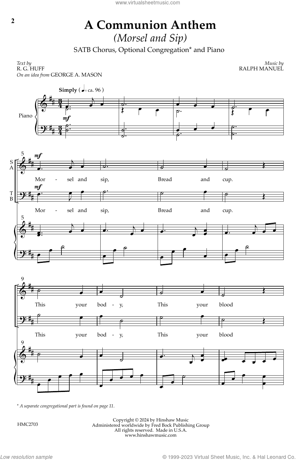 A Communion Anthem (Morsel and Sip)