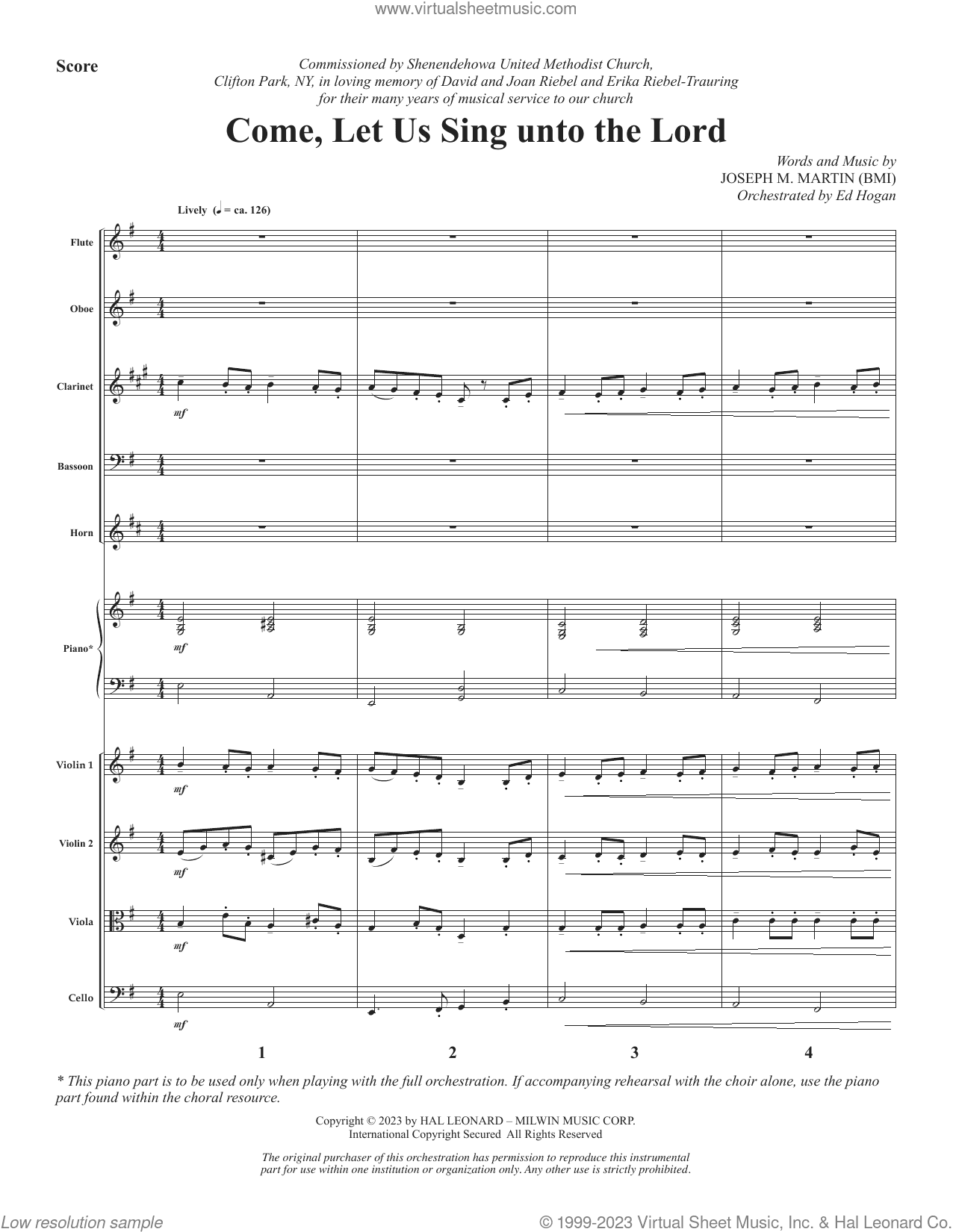 Come, Let Us Sing Unto The Lord (COMPLETE)