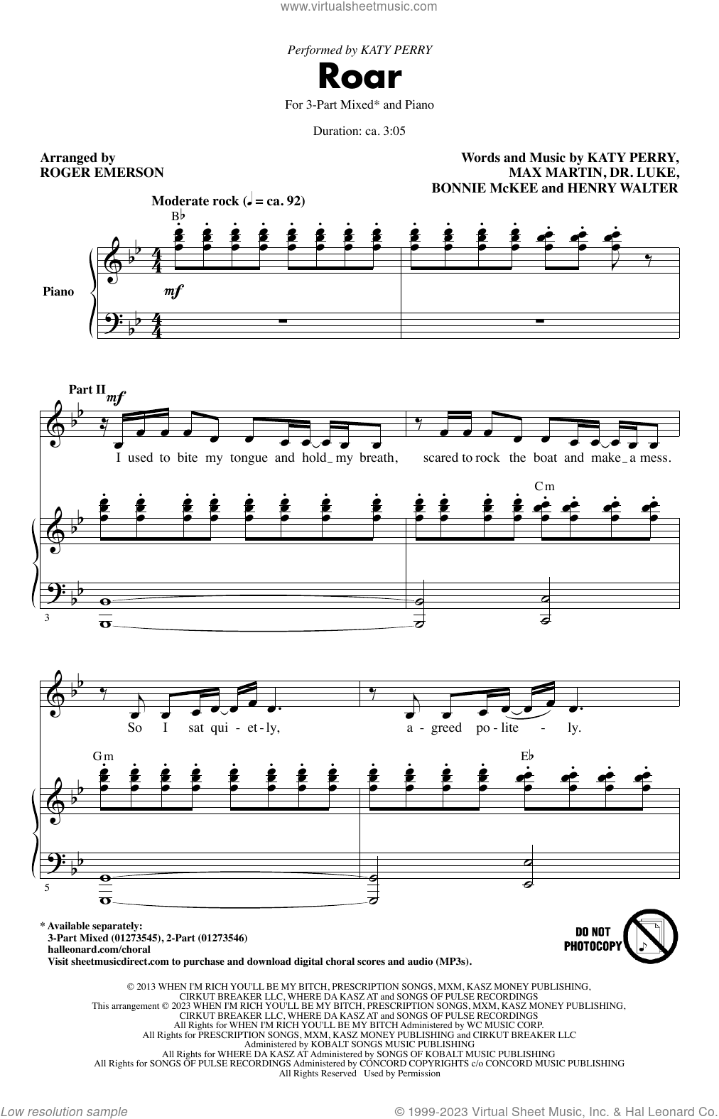 Roar (arr. Roger Emerson)