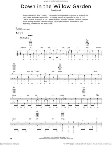 Down In The Willow Garden (arr. Fred Sokolow)