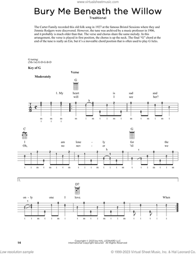Bury Me Beneath The Willow (arr. Fred Sokolow)