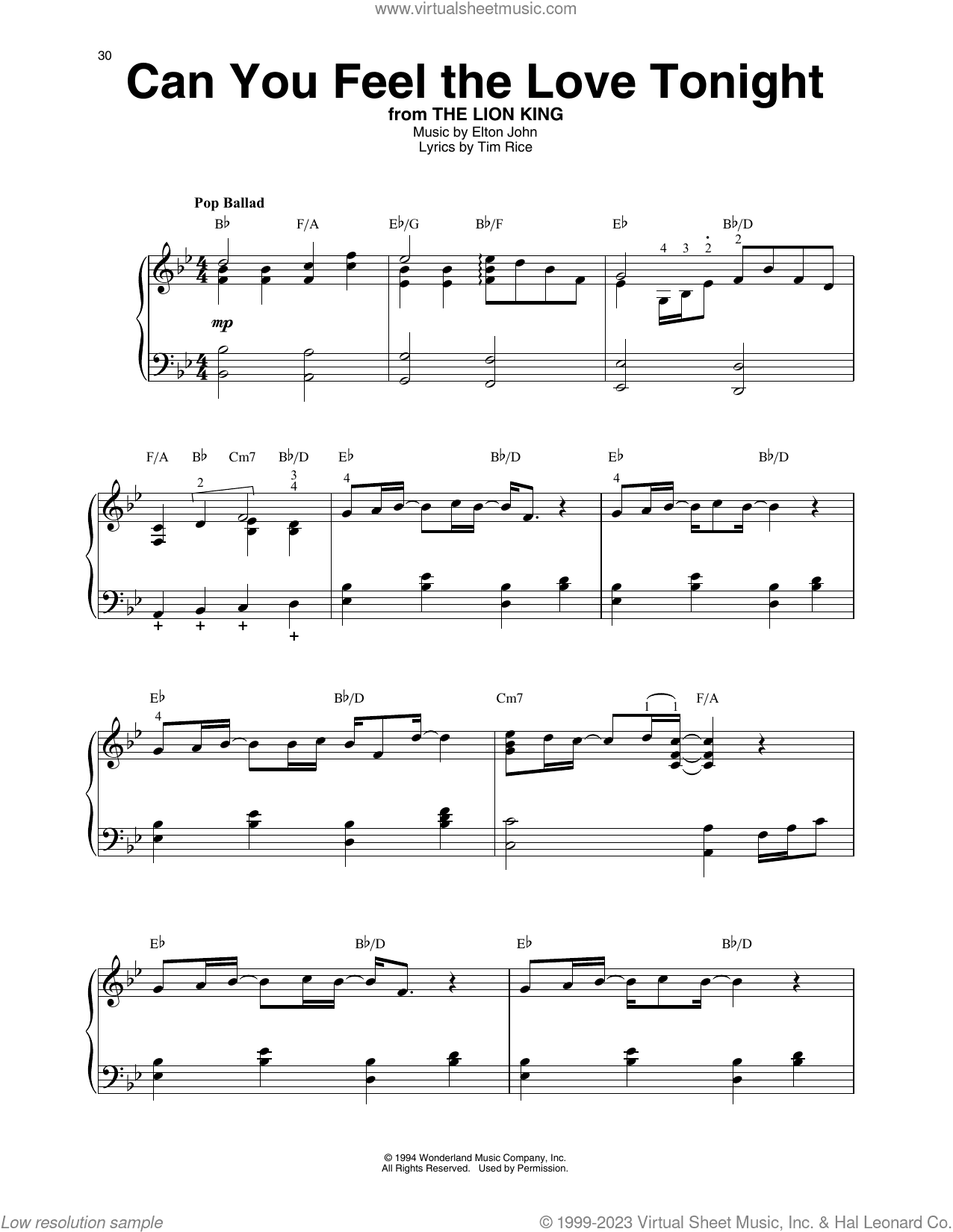 Can You Feel The Love Tonight (from The Lion King)