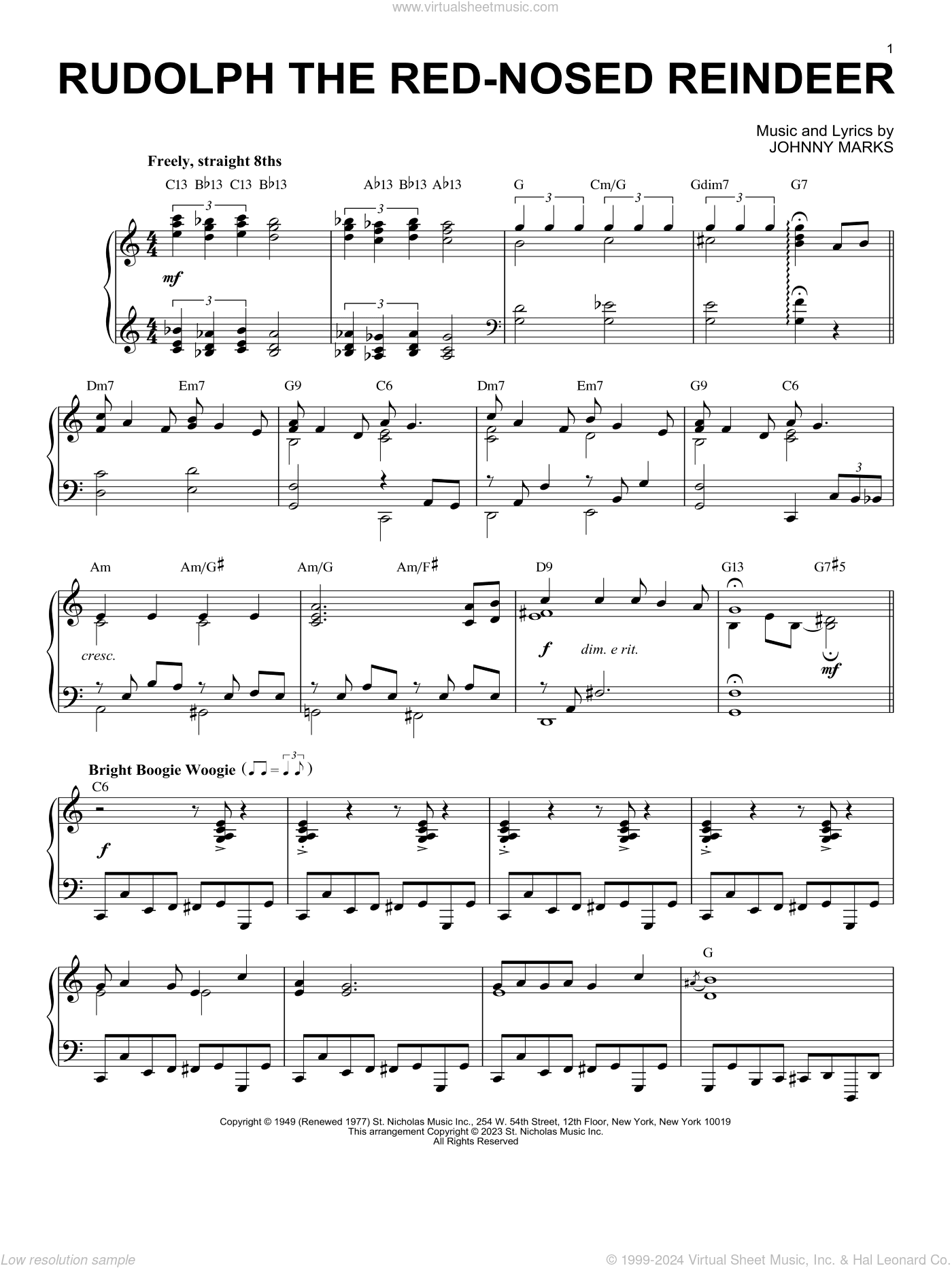 Rudolph The Red-Nosed Reindeer [Boogie Woogie version] (arr. Brent Edstrom)