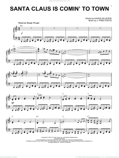 Santa Claus Is Comin' To Town [Boogie Woogie version] (arr. Brent Edstrom)