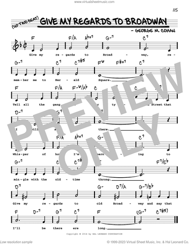 Give My Regards To Broadway (Low Voice)