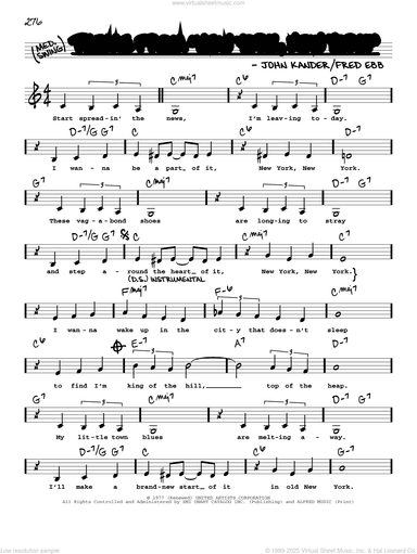 Theme from New York, New York (Low Voice)