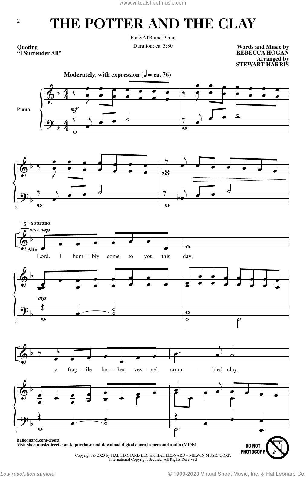 The Potter And The Clay (arr. Stewart Harris)