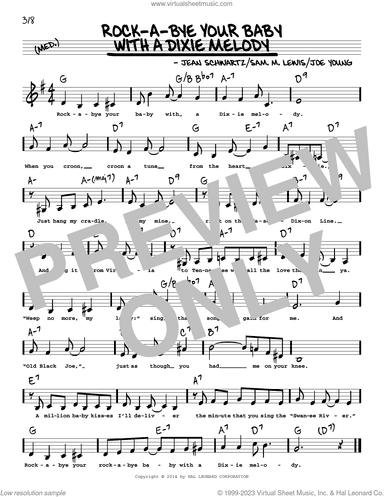 Rock-A-Bye Your Baby With A Dixie Melody (Low Voice)