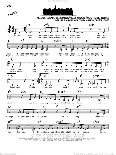 On My Own (from Les Miserables) (Low Voice)