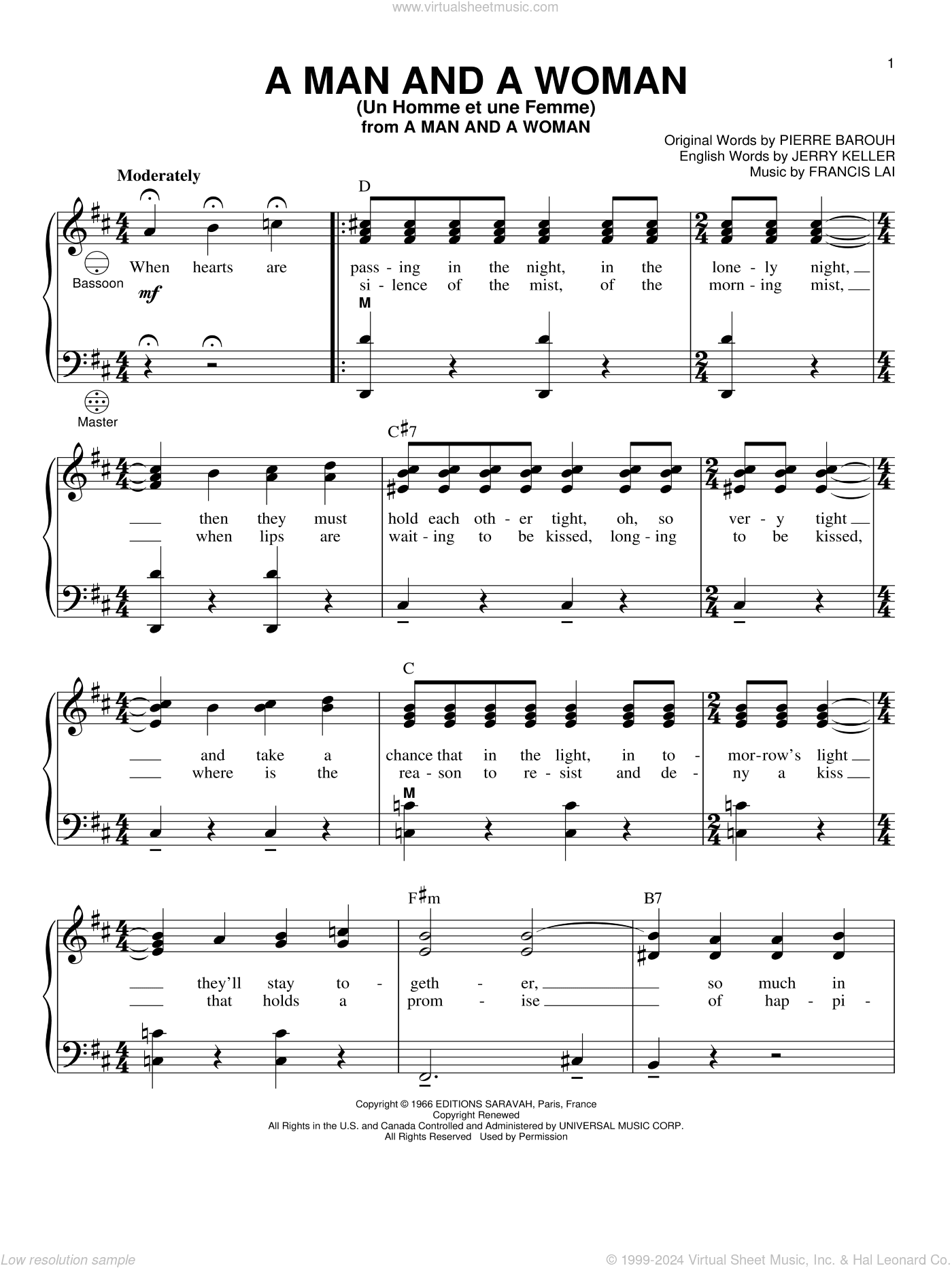 A Man And A Woman (Un Homme Et Une Femme) (arr. Gary Meisner)