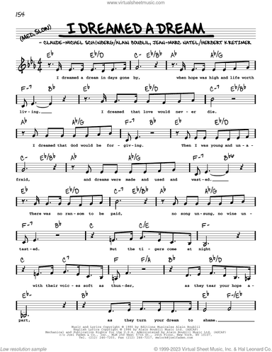I Dreamed A Dream (Low Voice) (from Les Miserables)