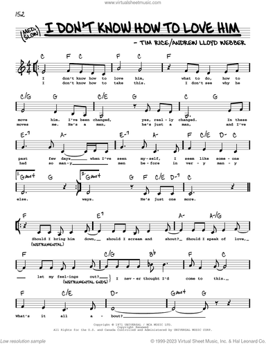 I Don't Know How To Love Him (Low Voice) (from Jesus Christ Superstar)