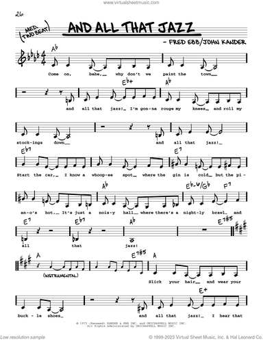 And All That Jazz (from Chicago) (Low Voice)