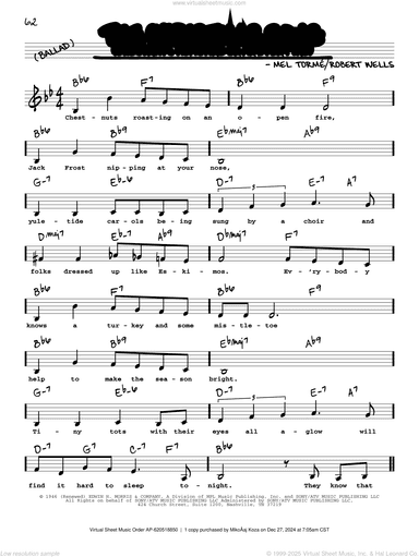 The Christmas Song (Chestnuts Roasting On An Open Fire) (Low Voice)