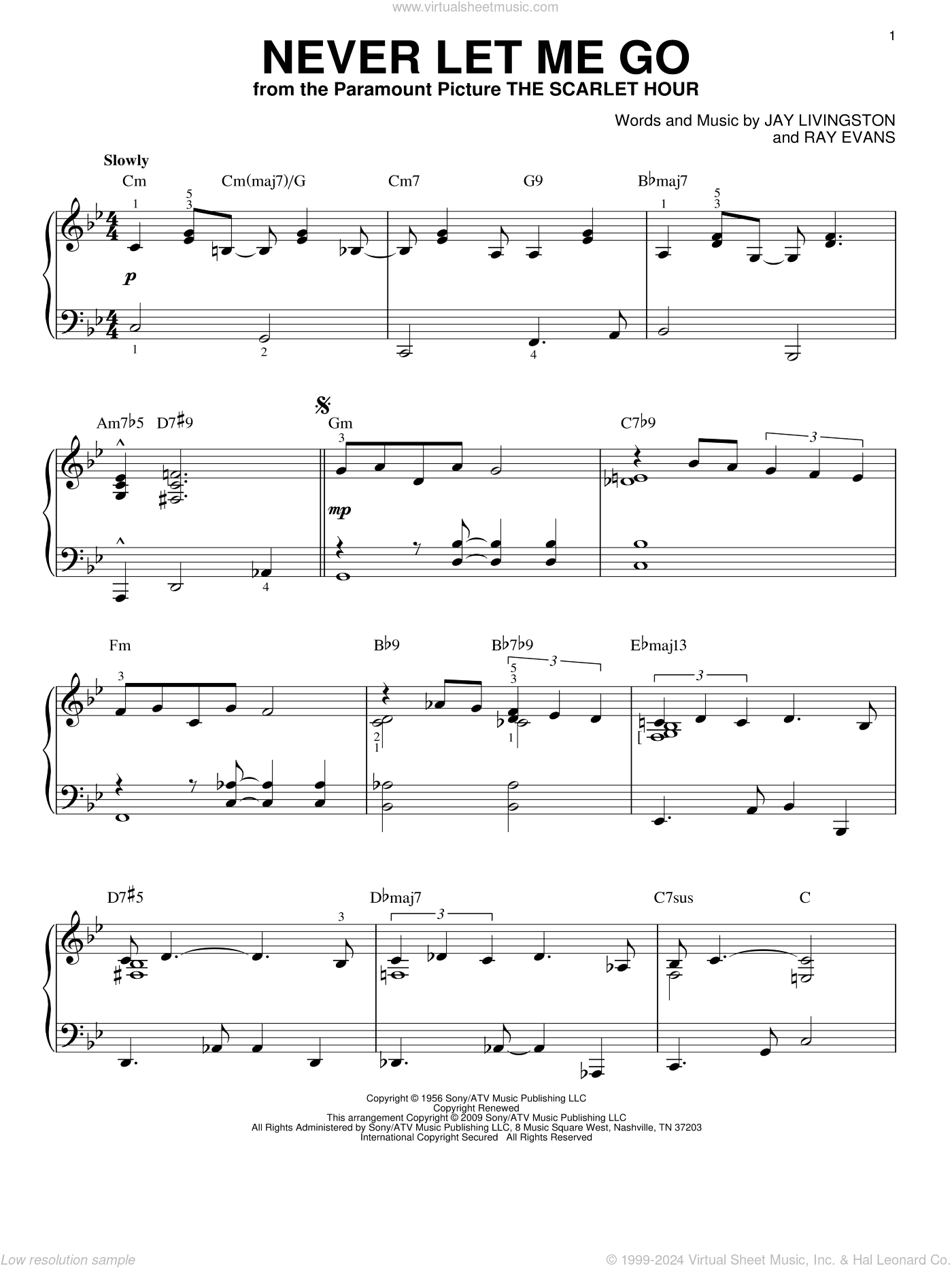 Never Let Me Go [Jazz version] (arr. Brent Edstrom)