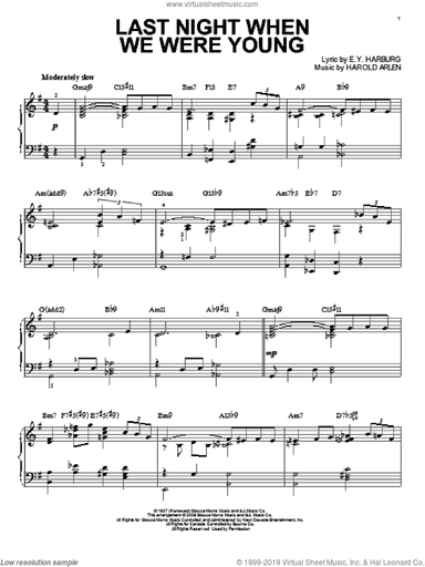 Last Night When We Were Young [Jazz version] (arr. Brent Edstrom)