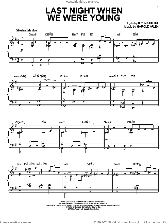 Last Night When We Were Young [Jazz version] (arr. Brent Edstrom)