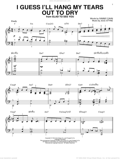I Guess I'll Hang My Tears Out To Dry [Jazz version] (arr. Brent Edstrom)