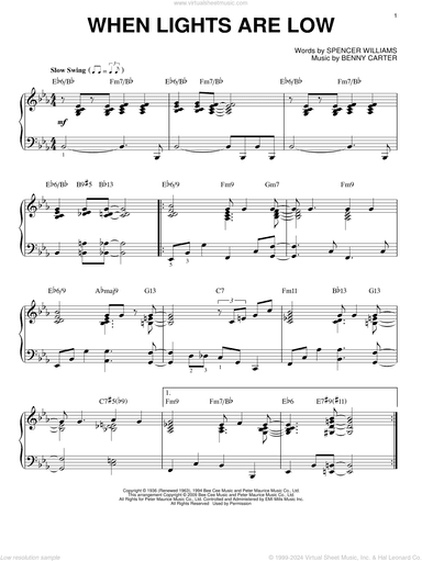 When Lights Are Low [Jazz version] (arr. Brent Edstrom)