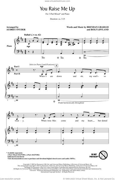 You Raise Me Up (arr. Audrey Snyder)