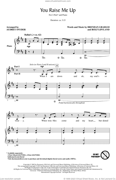 You Raise Me Up (arr. Audrey Snyder)