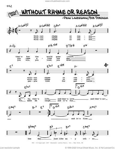 Without Rhyme Or Reason (Low Voice)