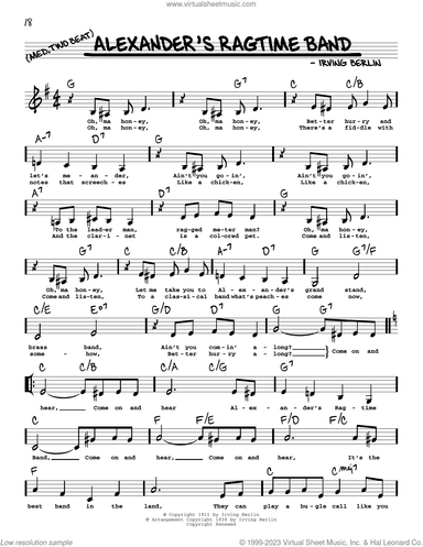 Alexander's Ragtime Band (Low Voice)