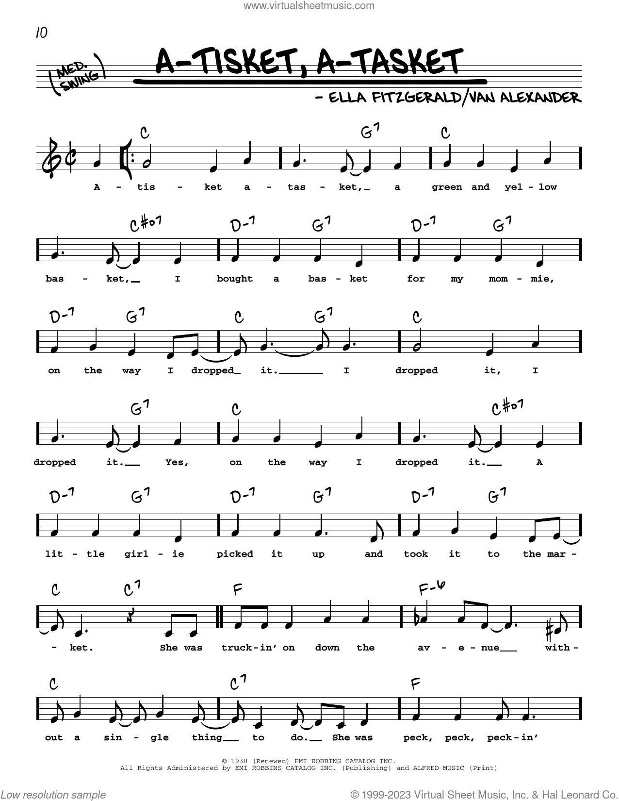 A-Tisket, A-Tasket (Low Voice)