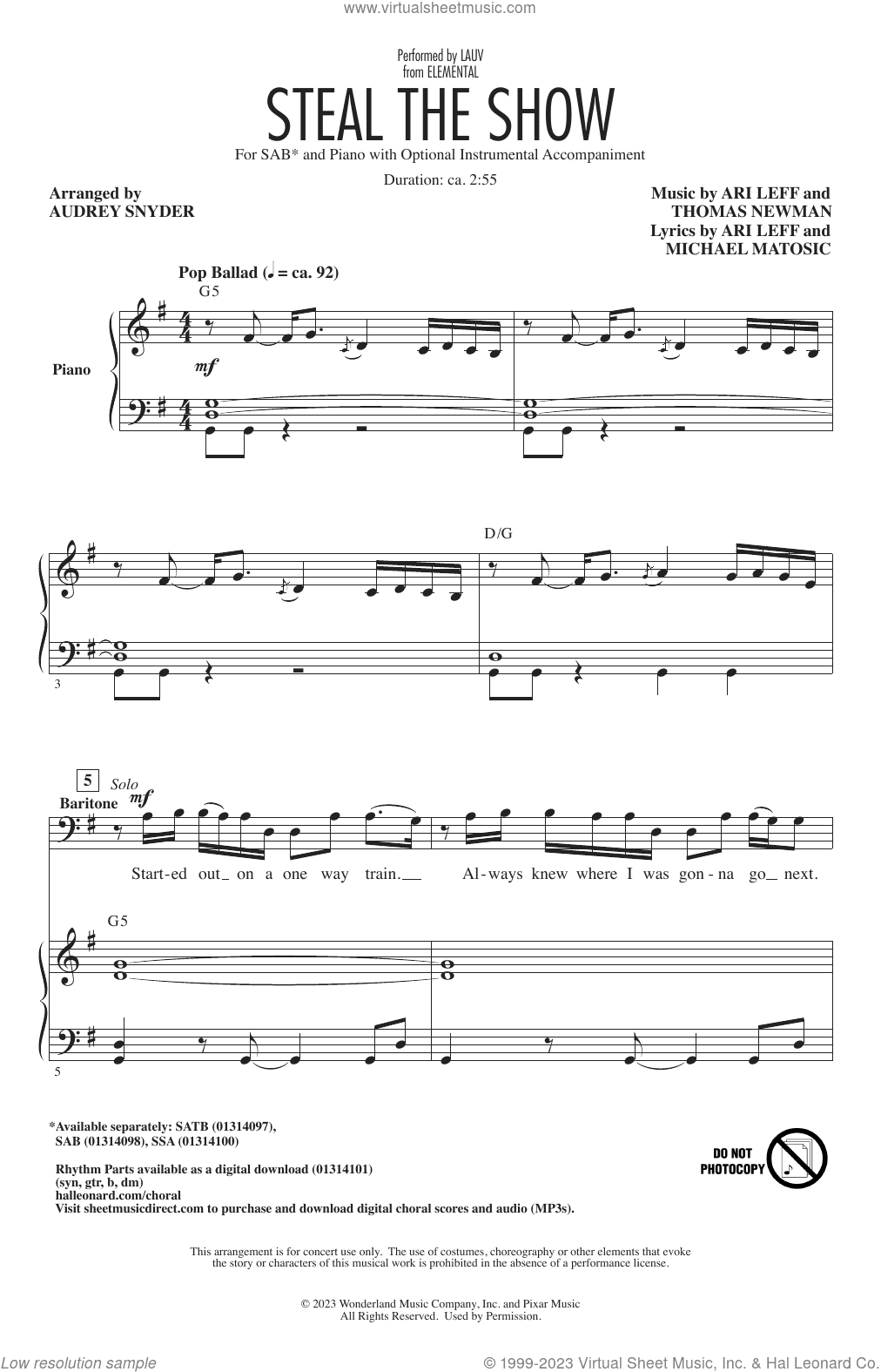 Steal The Show (from Elemental) (arr. Audrey Snyder)