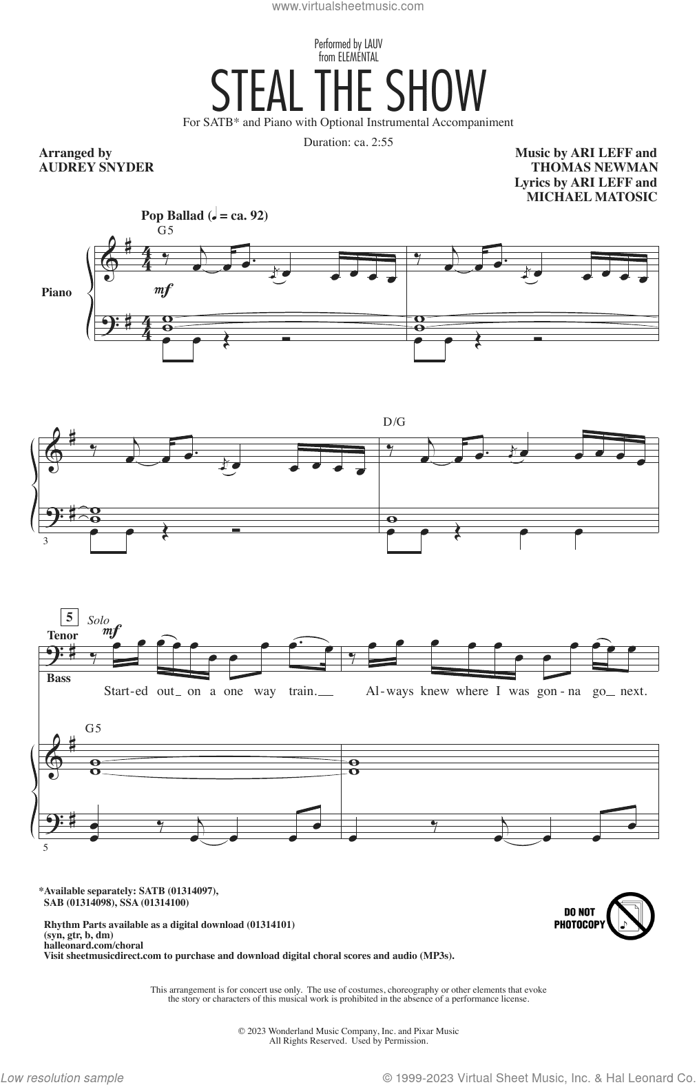 Steal The Show (from Elemental) (arr. Audrey Snyder)