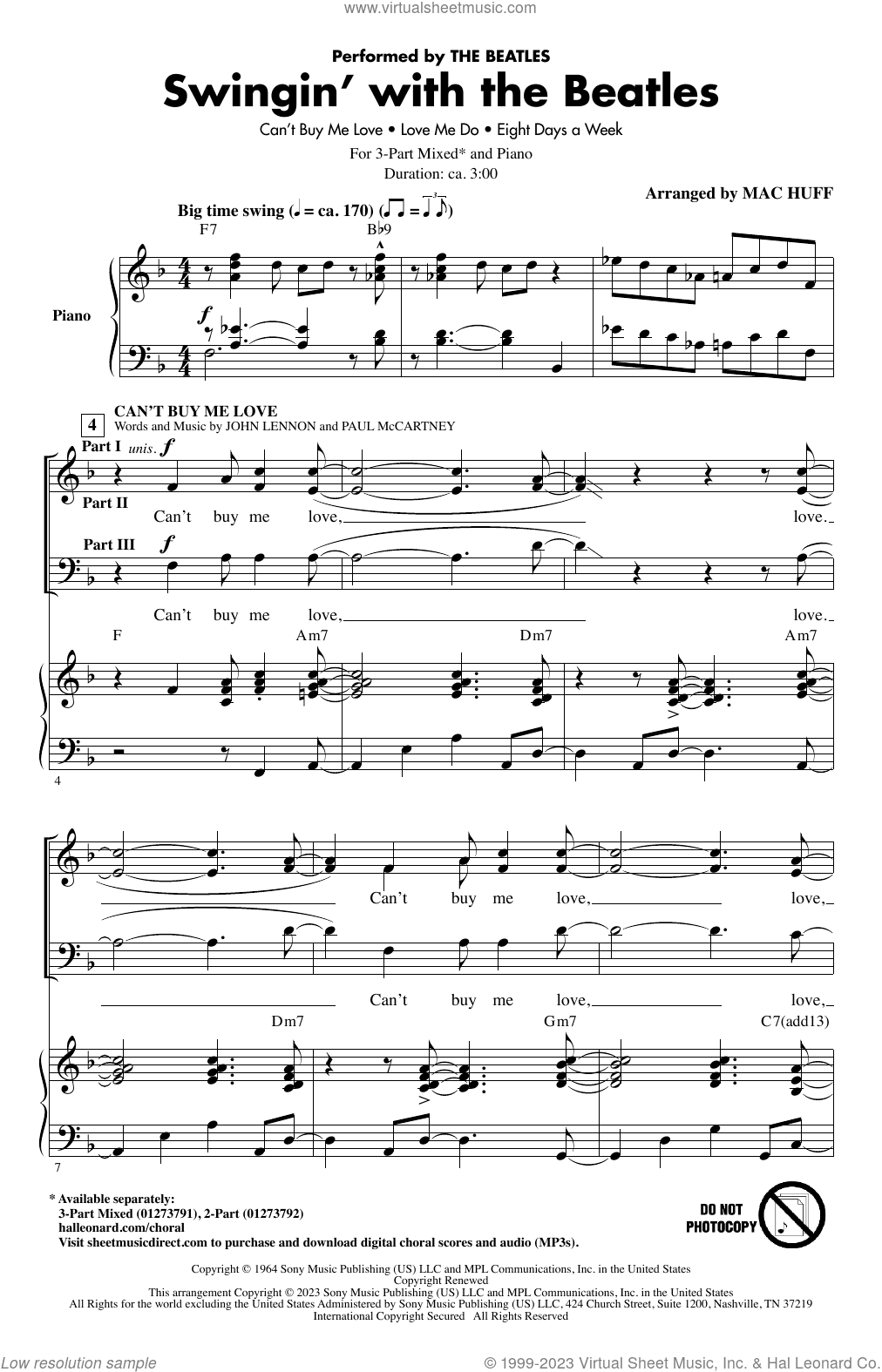 Swingin' With The Beatles (Medley) (arr. Mac Huff)