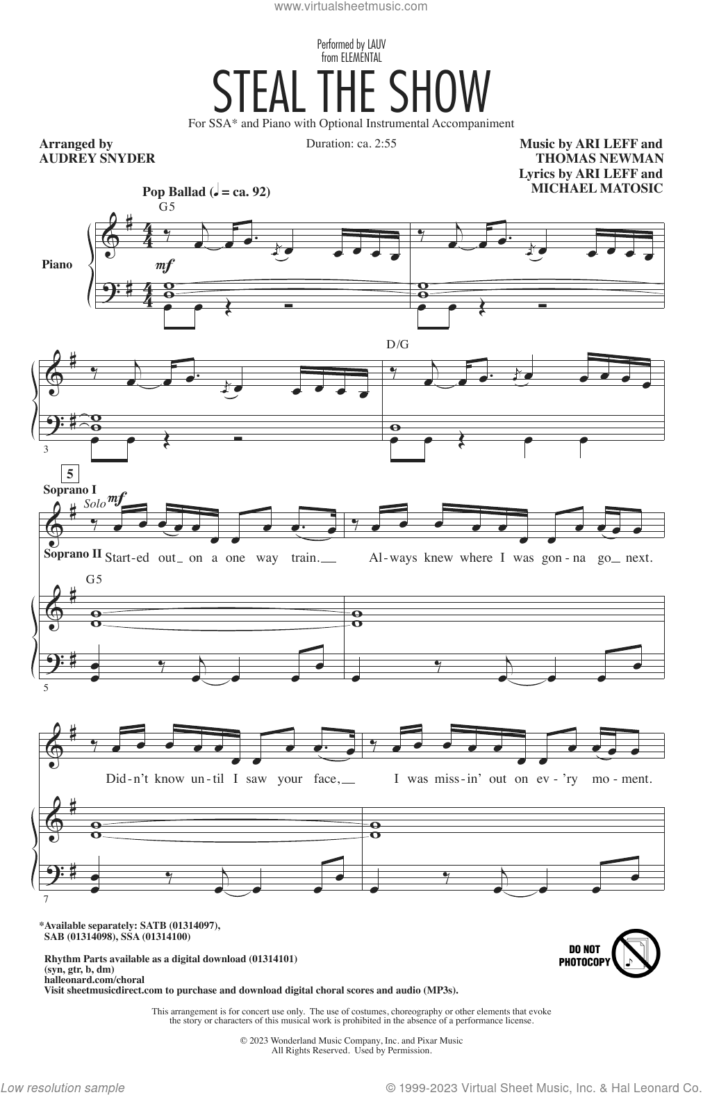 Steal The Show (from Elemental) (arr. Audrey Snyder)