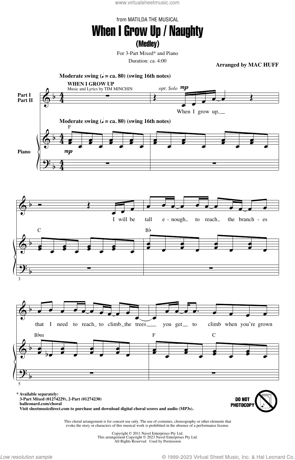 When I Grow Up / Naughty (Medley) (arr. Mac Huff)