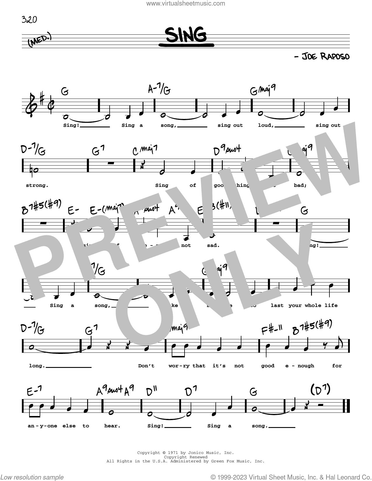 Sing (Low Voice)