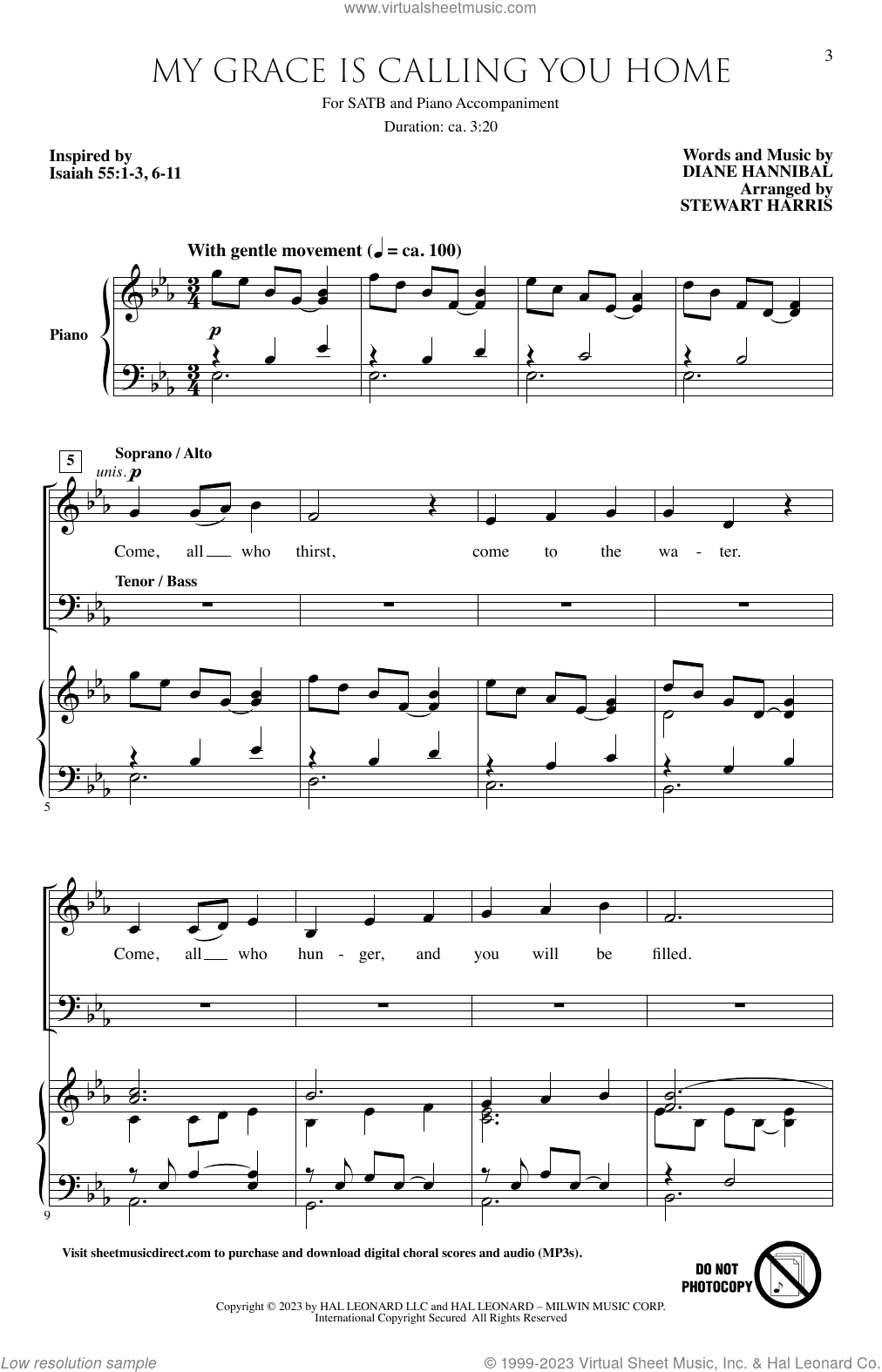My Grace Is Calling You Home (arr. Stewart Harris)