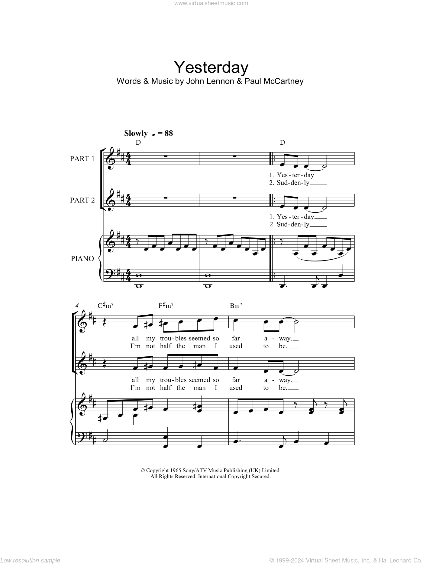 Yesterday (arr. Rick Hein)