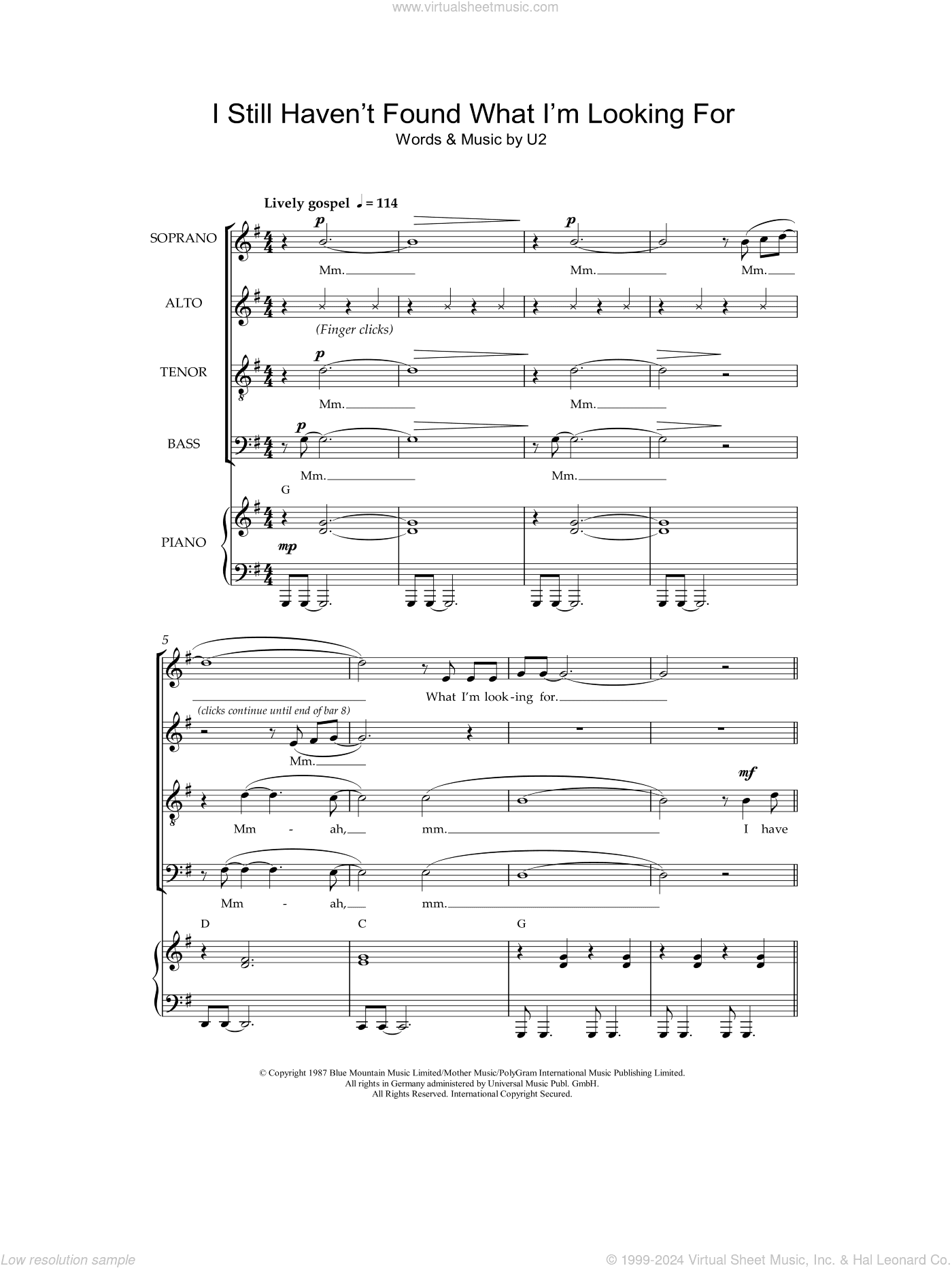 I Still Haven't Found What I'm Looking For (arr. Jeremy Birchall)