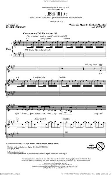 Closer To Fine (arr. Roger Emerson)