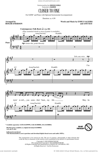 Closer To Fine (arr. Roger Emerson)