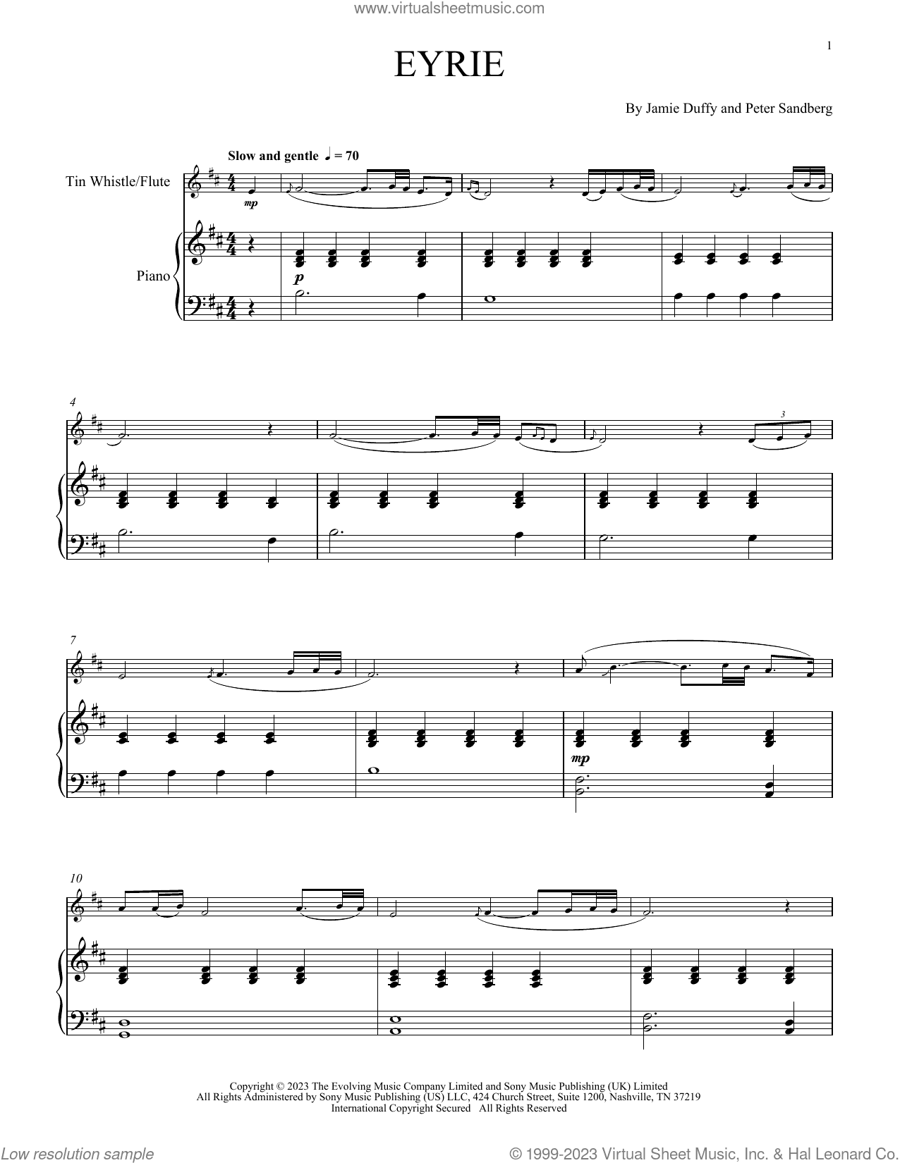 Eyrie (for Tin Whistle and Piano)