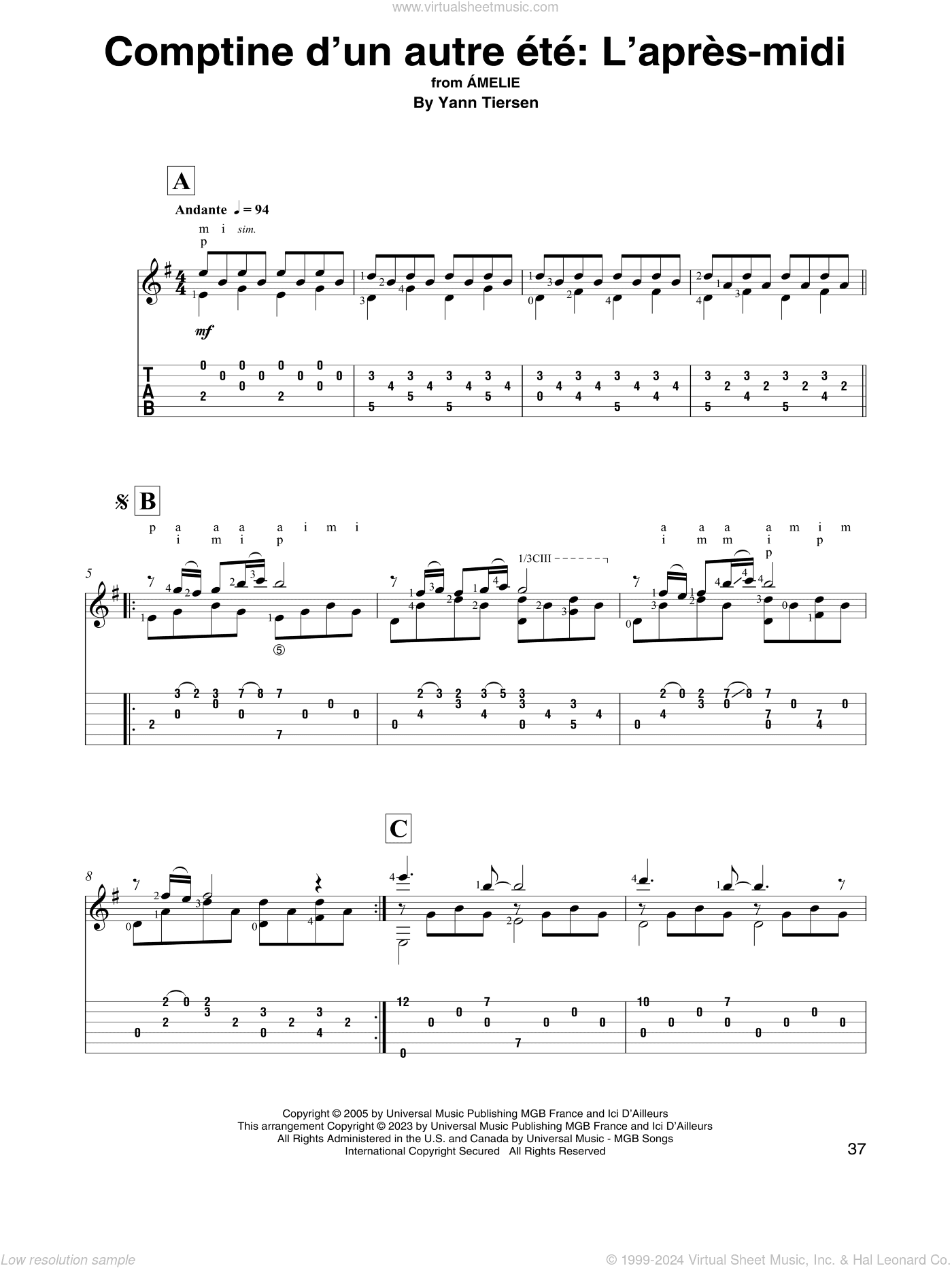 Comptine d'un autre ete: L'apres-midi (from Amelie) (arr. David Jaggs)