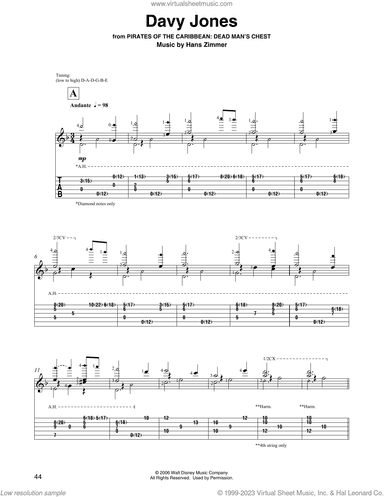 Davy Jones (from Pirates Of The Caribbean: Dead Man's Chest) (arr. David Jaggs)