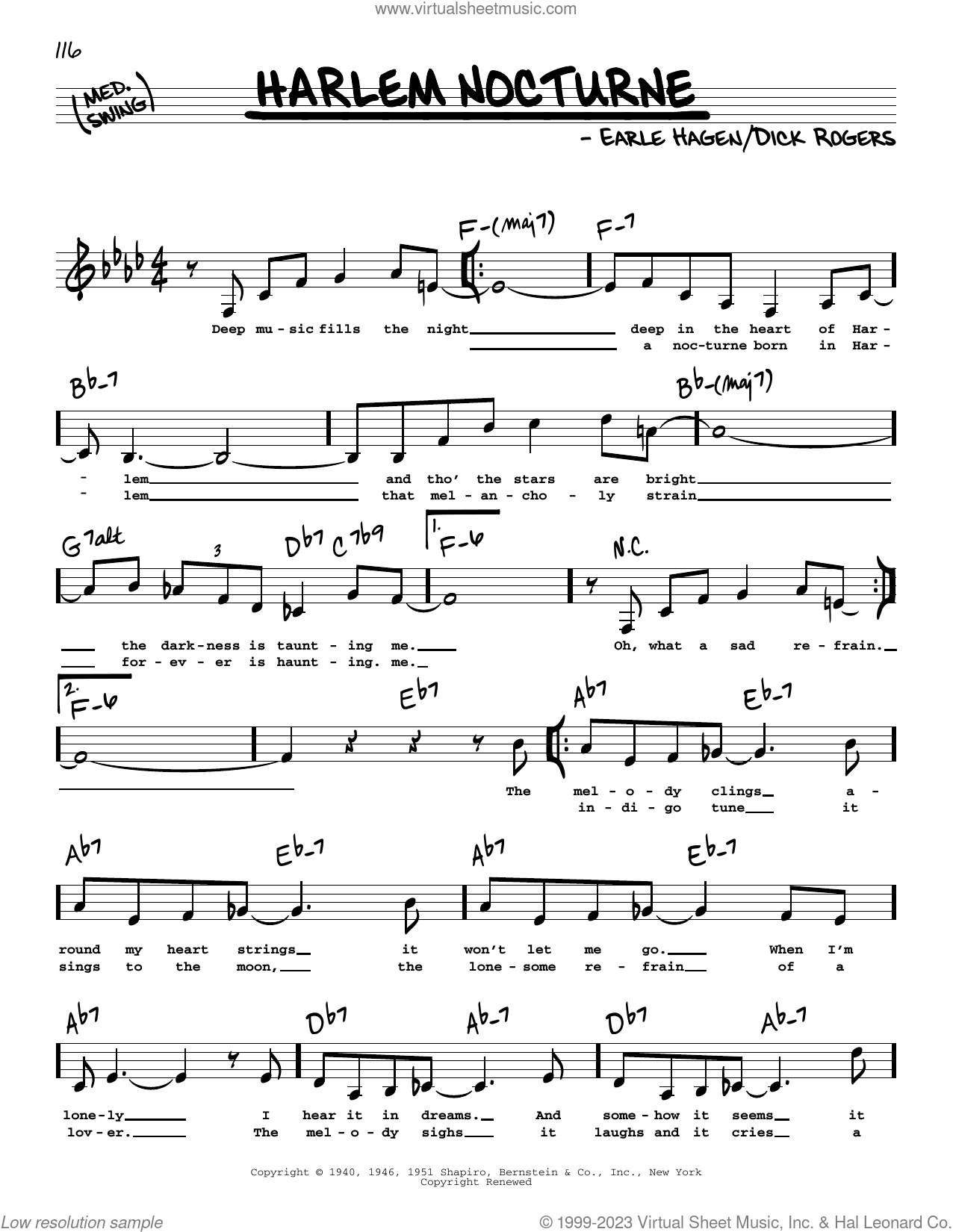 Harlem Nocturne (Low Voice)