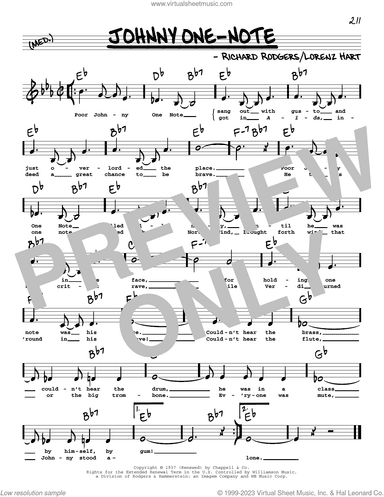 Johnny One-Note (Low Voice)