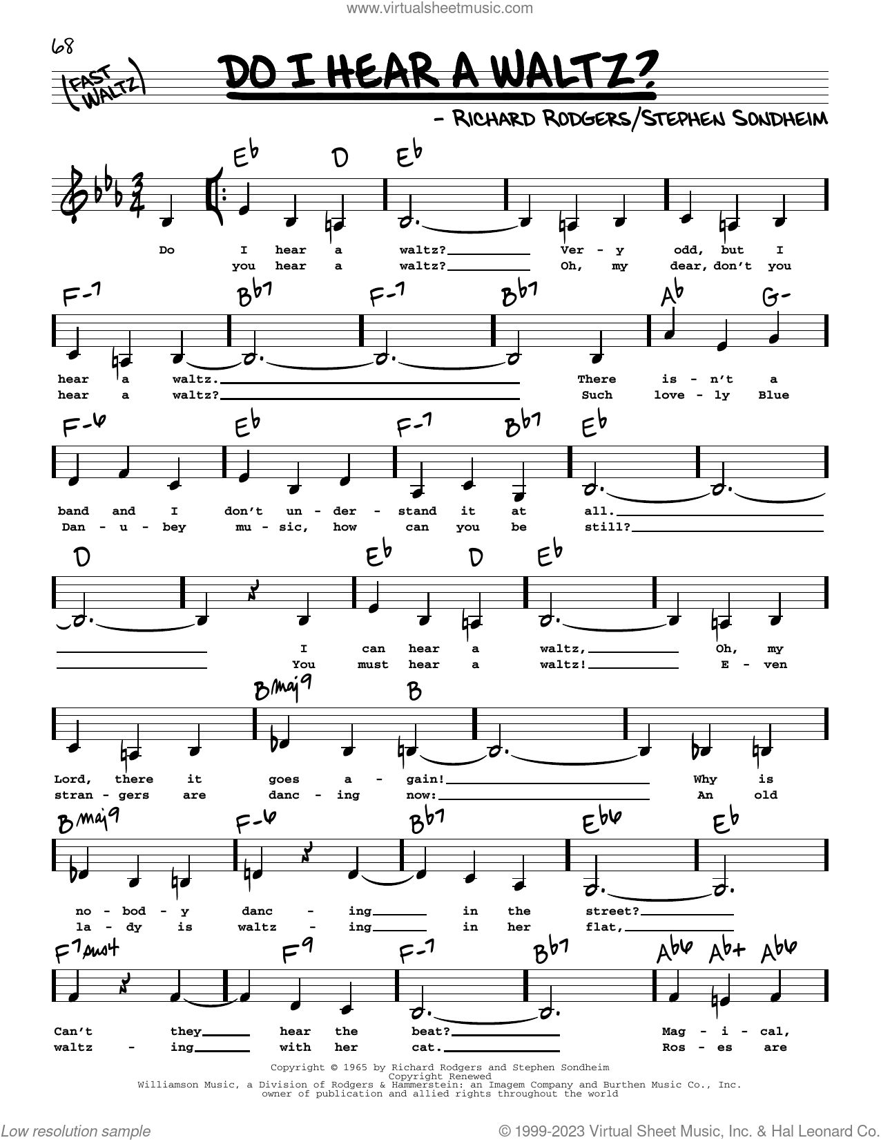 Do I Hear A Waltz? (Low Voice)