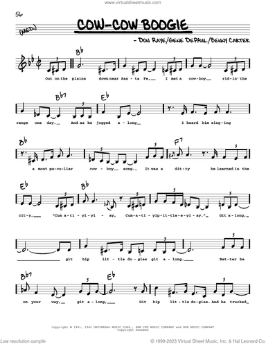 Cow-Cow Boogie (Low Voice)