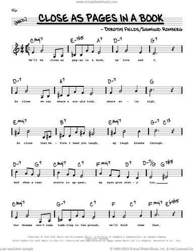 Close As Pages In A Book (Low Voice)